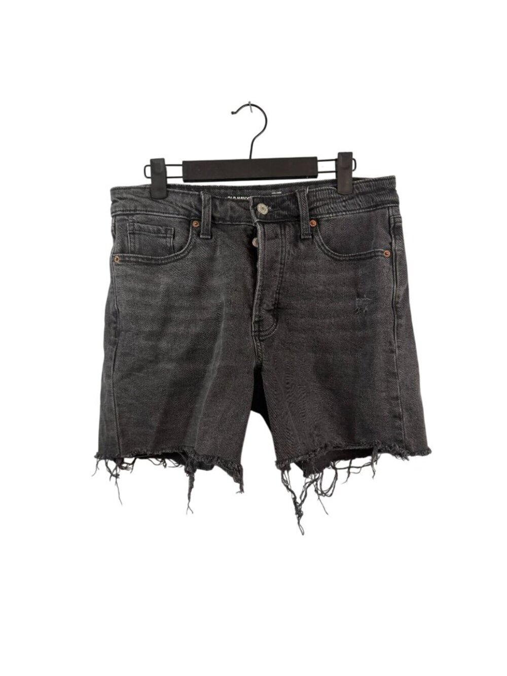 Old Navy High-Rise OG Straight Black Denim Cutoff Shorts Size 6